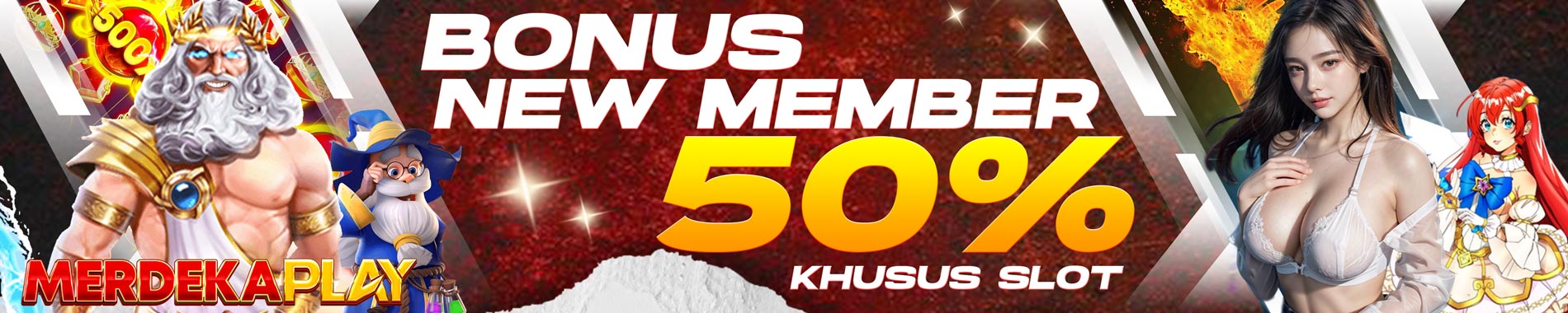 MERDEKAPLAY BONUS NEW MEMBER 50 %